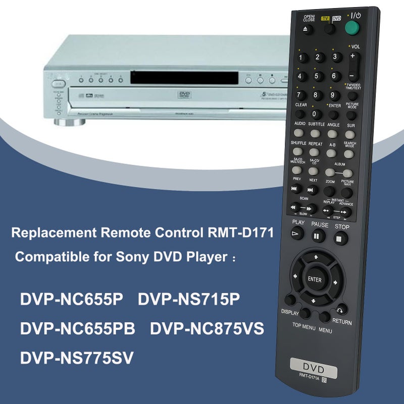 uehba Replacement Remote Control RMT-D171A Fit for Sony DVD Player DVP-NC655P DVP-NS715P DVP-NC655PB DVP-NC875VS DVP-NS775SV - Image 3